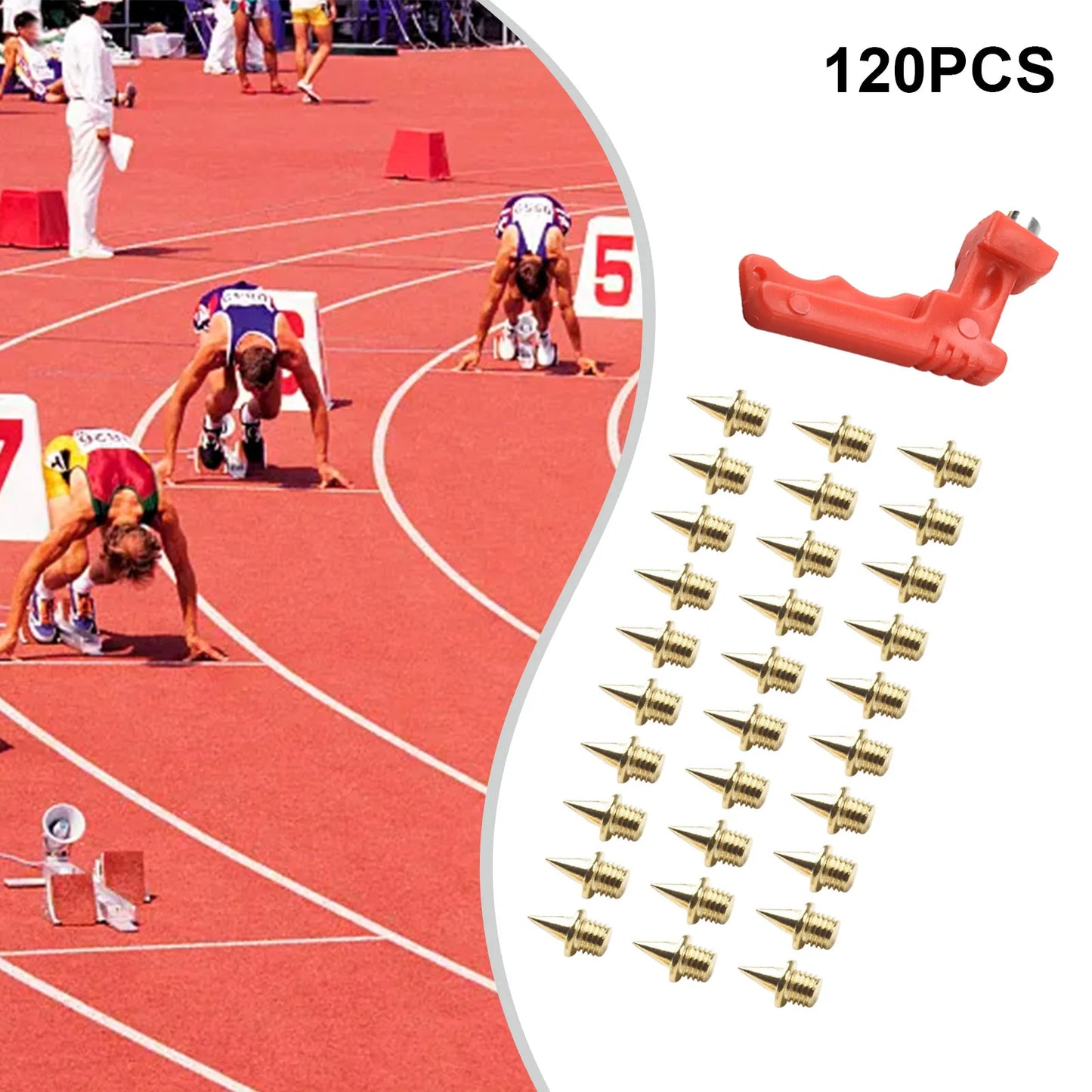 With Wrench Track Field Needle Steel Spikes Shoe Spikes Spikes Competitions Cross Country Running 0.25Inch Track Field Needle